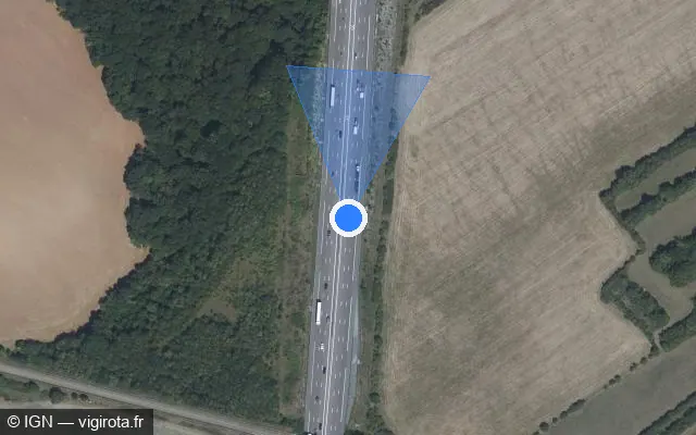 Vue satellite de l'emplacement du radar discriminant à Leuchey sur A 31 / E 17 / E 21 / Autoroute de Lorraine-Bourgogne