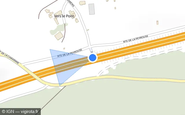Vue plan de l'emplacement du radar discriminant à La Chavanne sur A 43 / E 70