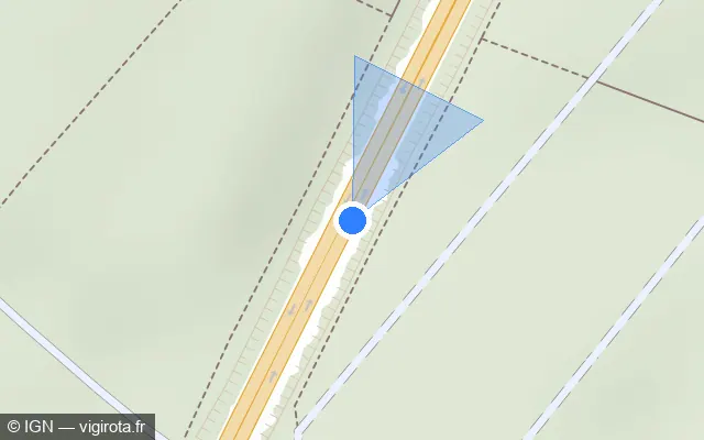 Vue plan de l'emplacement du radar discriminant à Oissel-sur-Seine sur D 18e / E 46 / E 402