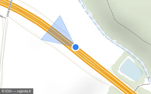 Vue plan de l'emplacement du radar discriminant à Villiers-Adam sur N 104 / La Francilienne