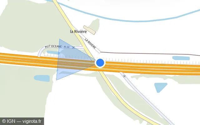 Vue plan de l'emplacement du radar discriminant à Saint-Bomer sur A 11 / E 50 / L’Océane