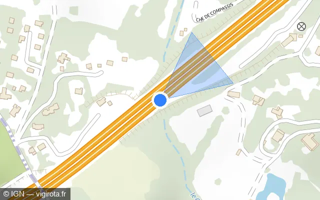 Vue plan de l'emplacement du radar discriminant à Puget-sur-Argens sur A 8 / E 80 / La Provençale
