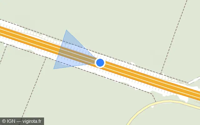 Vue plan de l'emplacement du radar discriminant à Poligny sur A 5 / E 17 / E 54