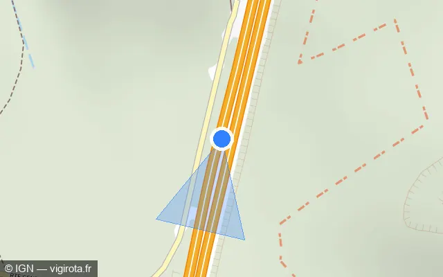 Vue plan de l'emplacement du radar discriminant à Épinal sur N 57 / E 23