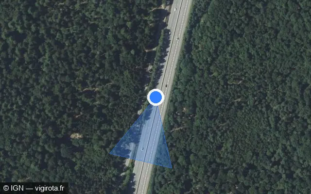 Vue satellite de l'emplacement du radar discriminant à Épinal sur N 57 / E 23