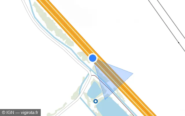 Vue plan de l'emplacement du radar discriminant à Marmagne sur A 71 / E 11 / L'Arverne