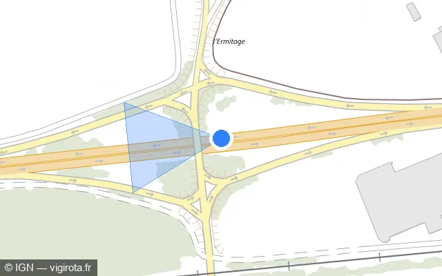 Vue plan de l'emplacement du radar discriminant à Connantre sur N 4