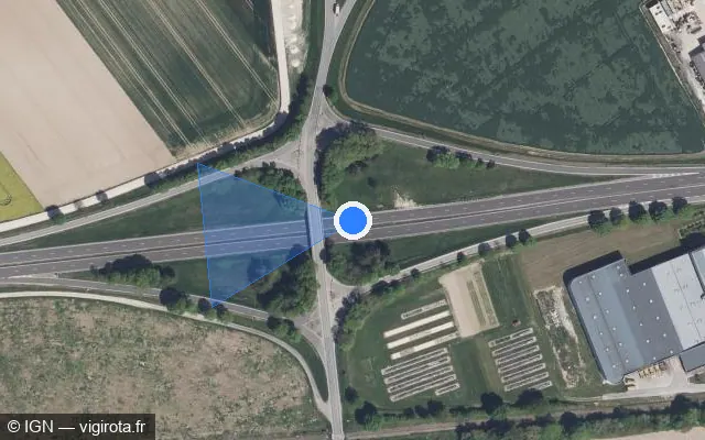 Vue satellite de l'emplacement du radar discriminant à Connantre sur N 4