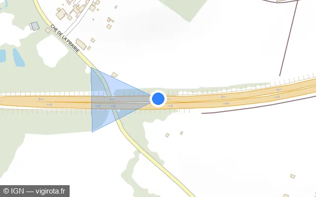 Vue plan de l'emplacement du radar discriminant à Saintes sur N 141 / E 603 / Rocade Sud