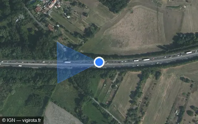 Vue satellite de l'emplacement du radar discriminant à Saintes sur N 141 / E 603 / Rocade Sud