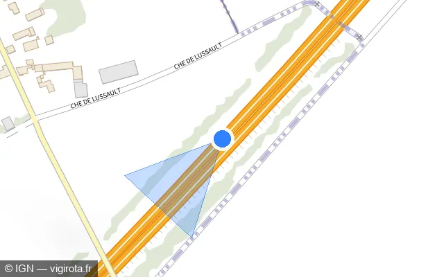Vue plan de l'emplacement du radar discriminant à Lestiou sur A 10 / E 05 / E 60 / L'Aquitaine