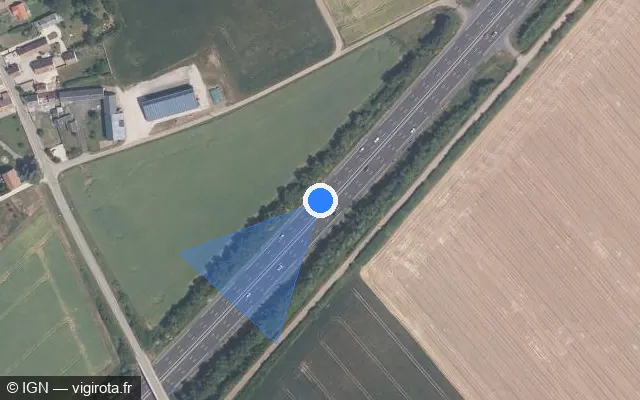Vue satellite de l'emplacement du radar discriminant à Lestiou sur A 10 / E 05 / E 60 / L'Aquitaine