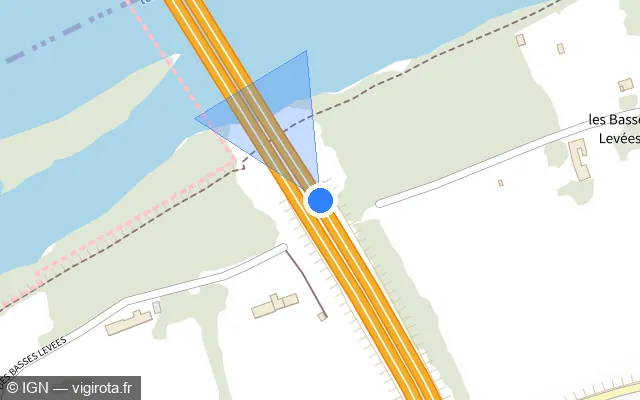 Vue plan de l'emplacement du radar discriminant à Saint-Pryvé-Saint-Mesmin sur A 71 / E 09 / L'Arverne