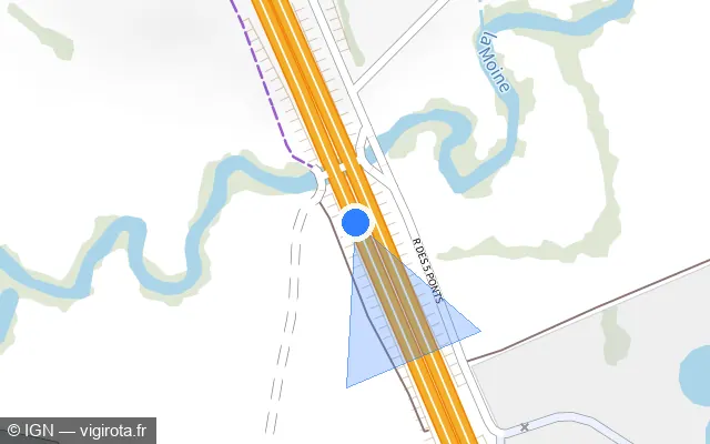 Vue plan de l'emplacement du radar discriminant à Cholet sur N 249 / E 62