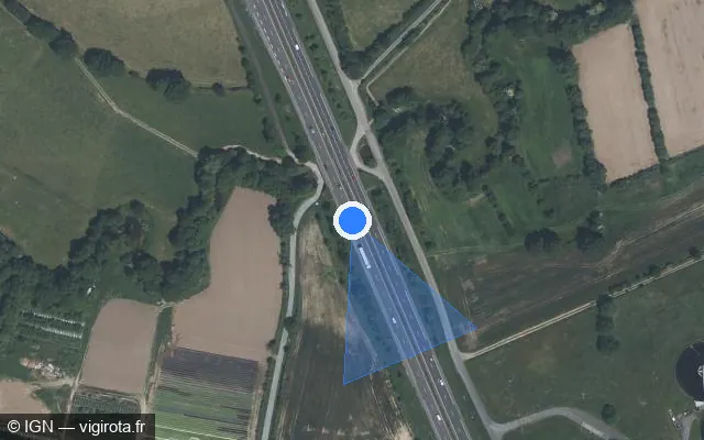 Vue satellite de l'emplacement du radar discriminant à Cholet sur N 249 / E 62