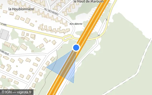 Vue plan de l'emplacement du radar discriminant à Dommartin-lès-Toul sur A 31 / E 21 / Autoroute de Lorraine-Bourgogne