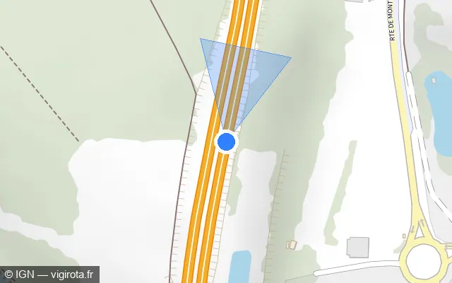Vue plan de l'emplacement du radar discriminant à Andelnans sur A 36 / E 54 / E 60 / La Comtoise