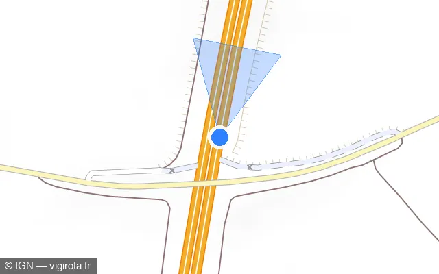 Vue plan de l'emplacement du radar discriminant à Trancrainville sur A 10 / E 05 / L'Aquitaine