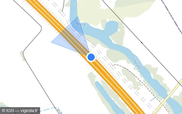 Vue plan de l'emplacement du radar discriminant à Foëcy sur A 71 / E 11 / L'Arverne