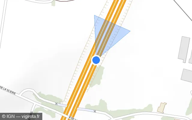 Vue plan de l'emplacement du radar discriminant à Montbellet sur A 6 / E 15 / E 21 / Autoroute du Soleil