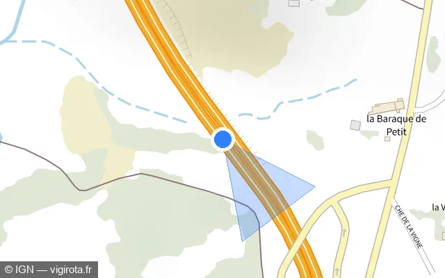 Vue plan de l'emplacement du radar discriminant à Peyre en Aubrac sur A 75 / E 11 / La Méridienne
