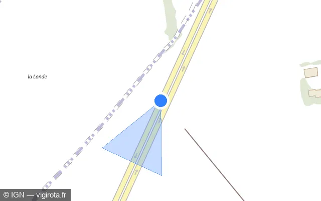 Vue plan de l'emplacement du radar discriminant à Mathieu sur D 7