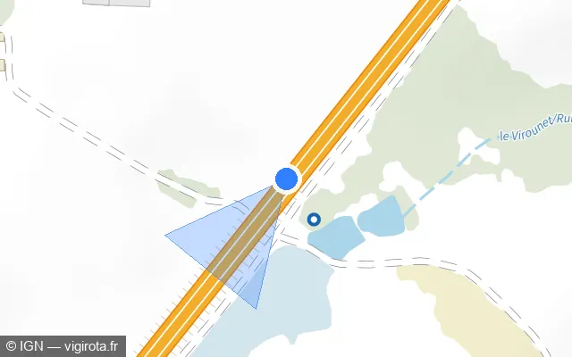 Vue plan de l'emplacement du radar discriminant à Vieillespesse sur A 75 / E 11 / La Méridienne