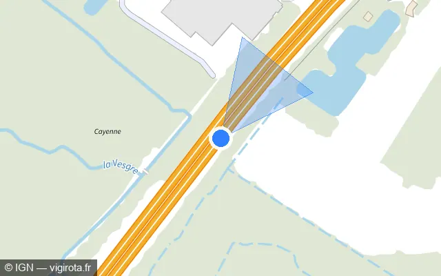 Vue plan de l'emplacement du radar discriminant à Maulette sur N 12