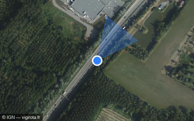 Vue satellite de l'emplacement du radar discriminant à Maulette sur N 12
