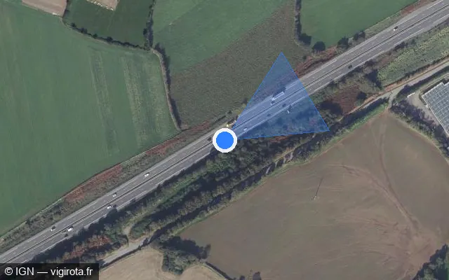 Vue satellite de l'emplacement du radar discriminant à Guipavas sur N 12 / E 50