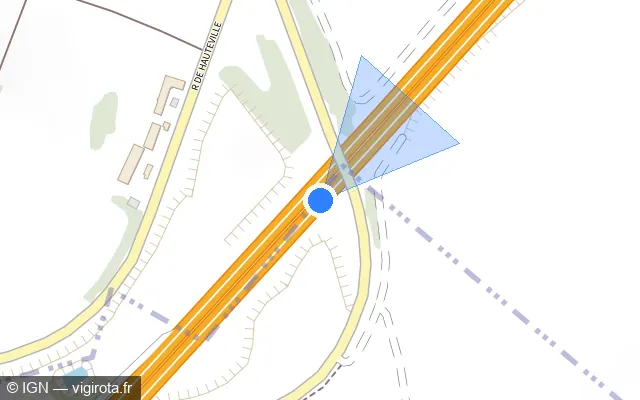 Vue plan de l'emplacement du radar discriminant à Saint-Inglevert sur A 16 / E 402 / L'Européenne