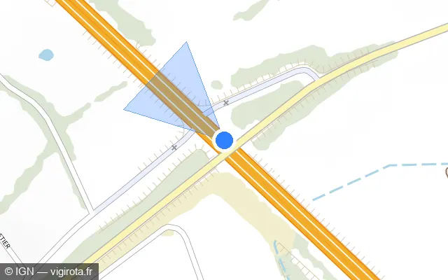 Vue plan de l'emplacement du radar discriminant à Le Bignon sur A 83 / E 03