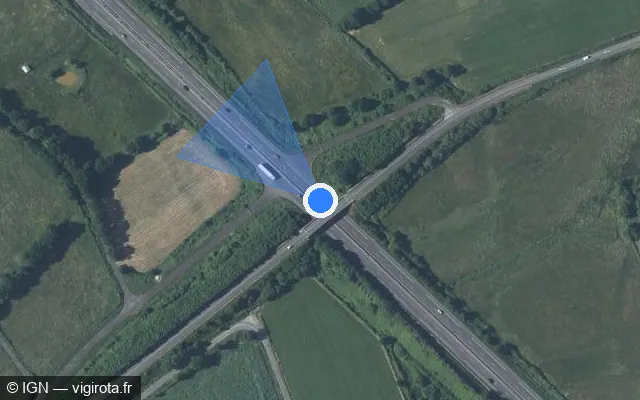 Vue satellite de l'emplacement du radar discriminant à Le Bignon sur A 83 / E 03