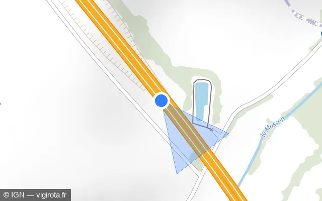 Vue plan de l'emplacement du radar discriminant à Saint-Gelais sur A 83