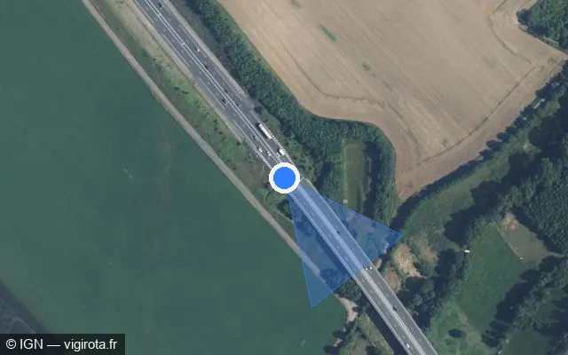 Vue satellite de l'emplacement du radar discriminant à Saint-Gelais sur A 83