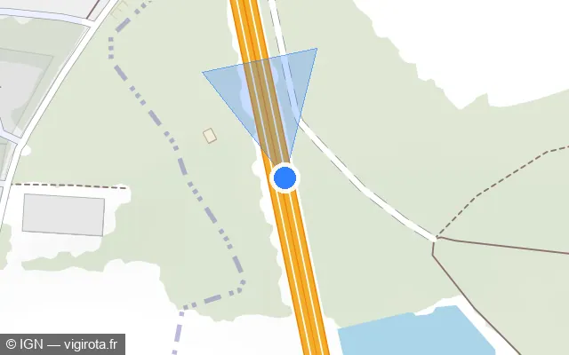 Vue plan de l'emplacement du radar discriminant à Guichainville sur N 154