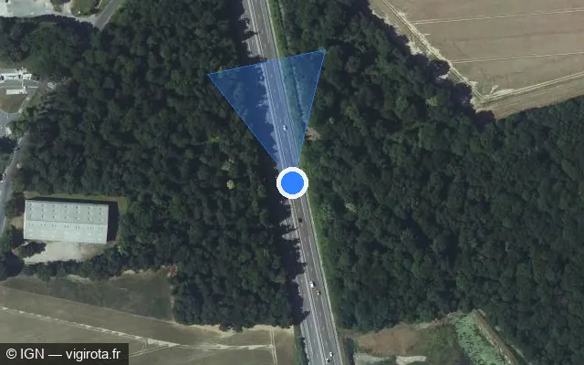 Vue satellite de l'emplacement du radar discriminant à Guichainville sur N 154