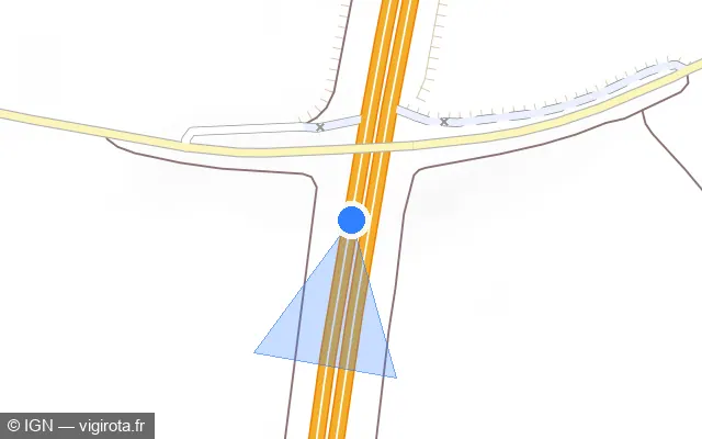 Vue plan de l'emplacement du radar discriminant à Trancrainville sur A 10 / E 05 / L'Aquitaine