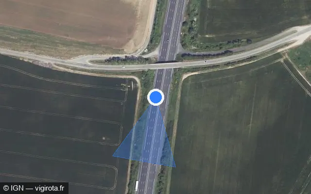 Vue satellite de l'emplacement du radar discriminant à Trancrainville sur A 10 / E 05 / L'Aquitaine