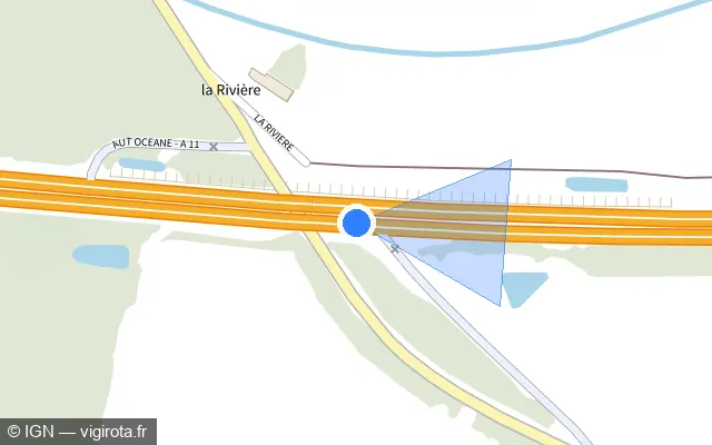 Vue plan de l'emplacement du radar discriminant à Saint-Bomer sur A 11 / E 50 / L’Océane