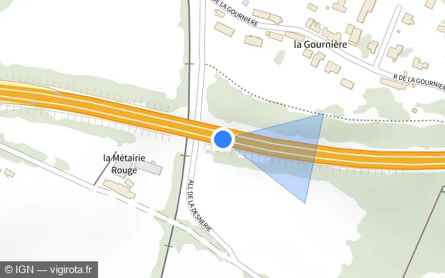 Vue plan de l'emplacement du radar discriminant à La Chapelle-sur-Erdre sur A 11 / E 60 / L’Océane
