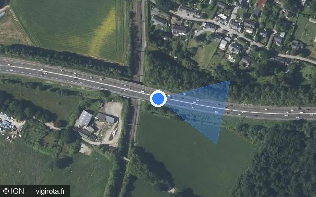 Vue satellite de l'emplacement du radar discriminant à La Chapelle-sur-Erdre sur A 11 / E 60 / L’Océane