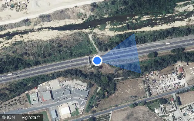 Vue satellite de l'emplacement du radar discriminant à Baho sur D 66 / Route de Mont-Louis à Perpignan