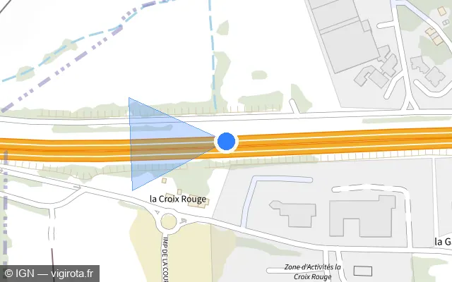 Vue plan de l'emplacement du radar discriminant à Servon-sur-Vilaine sur N 157 / E 50