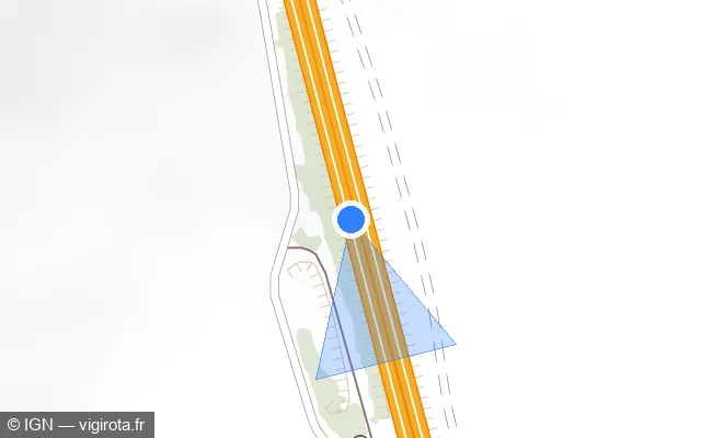 Vue plan de l'emplacement du radar discriminant à Vailly sur A 26 / E 17 / Autoroute des Anglais