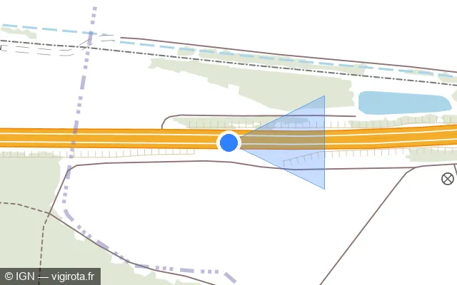 Vue plan de l'emplacement du radar discriminant à Messon sur A 5 / E 54 / E 511