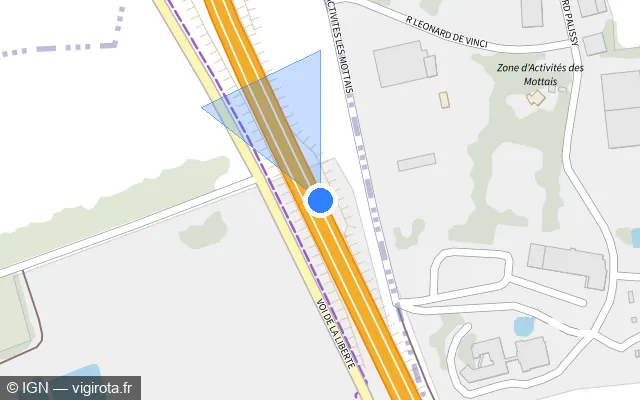 Vue plan de l'emplacement du radar discriminant à Saint-Armel sur D 173 / Route d'Angers