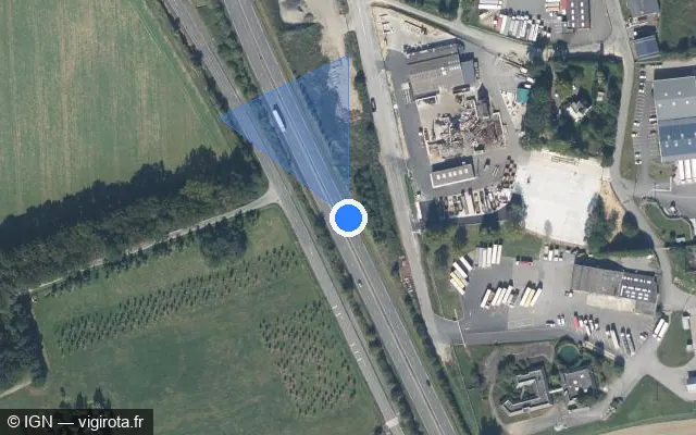 Vue satellite de l'emplacement du radar discriminant à Saint-Armel sur D 173 / Route d'Angers