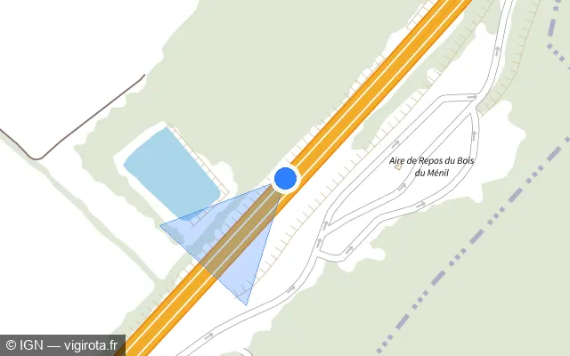 Vue plan de l'emplacement du radar discriminant à Crantenoy sur N 57 / E 23