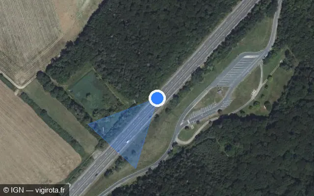 Vue satellite de l'emplacement du radar discriminant à Crantenoy sur N 57 / E 23